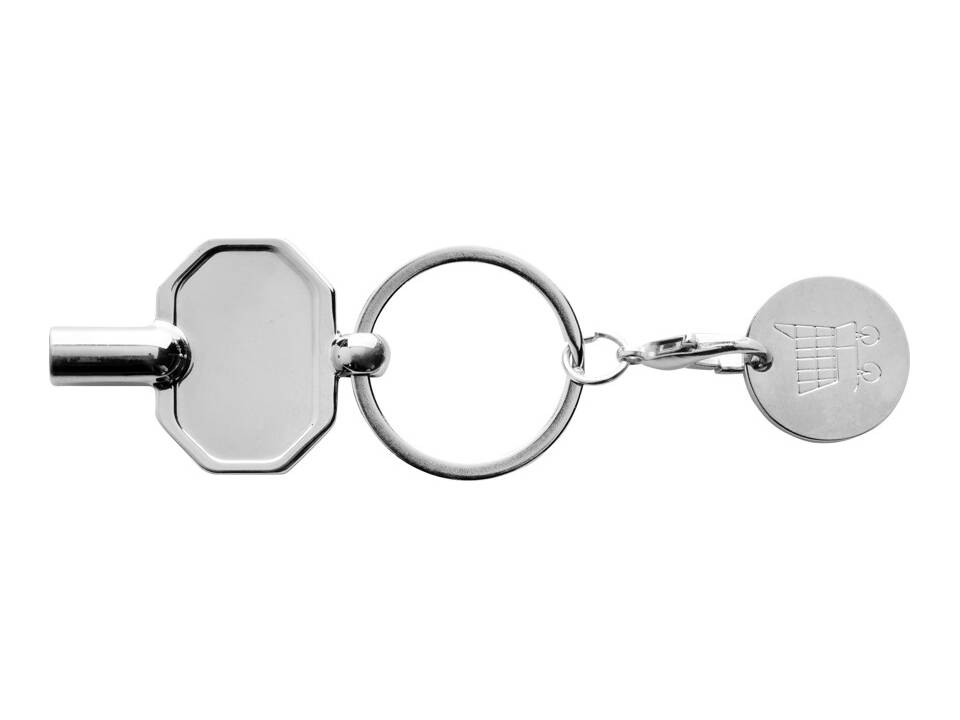 RCS recycled zinc alloy radiator key keychain with coin 2