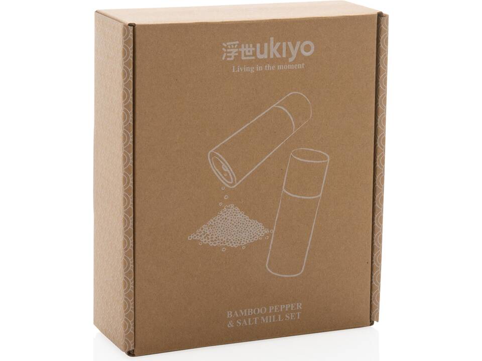 Ukiyo bamboo salt and pepper mill set 9