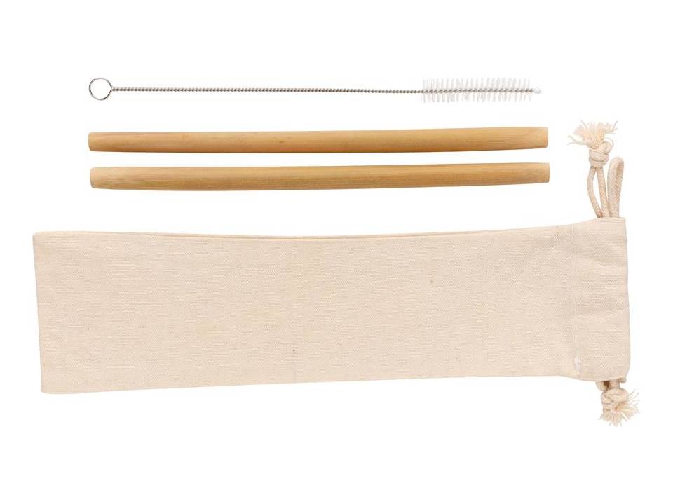 Reusable ECO bamboo drinking straw set 2 pcs 1