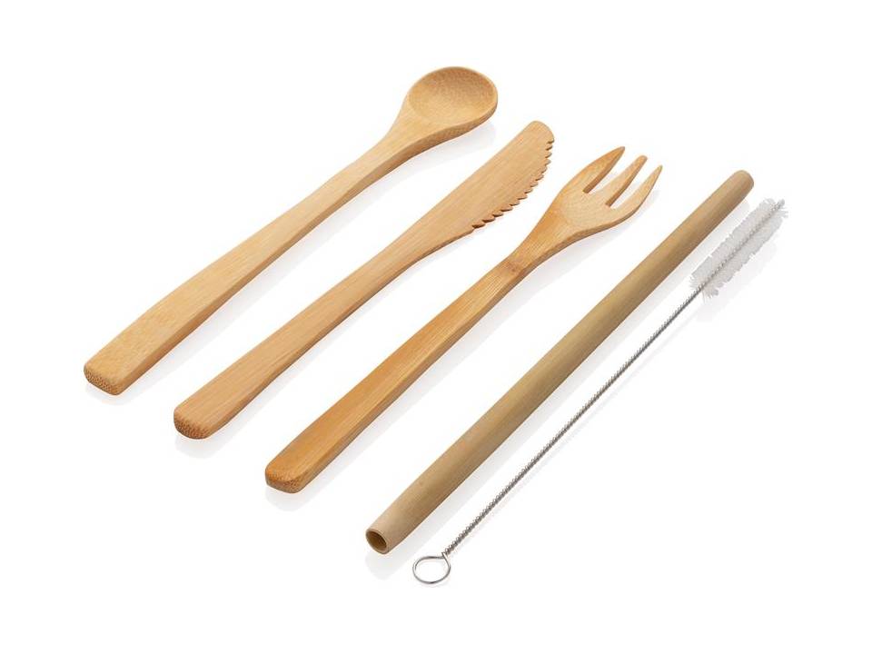 Reusable ECO bamboo travel cutlery set 2