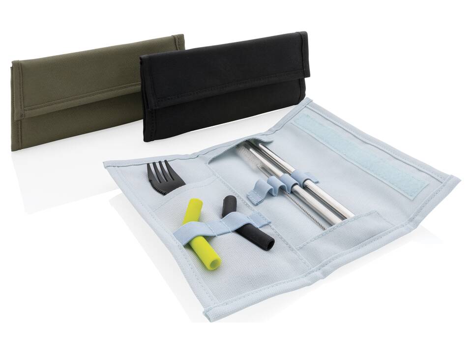 Tierra 2pcs straw and cutlery set in pouch 19