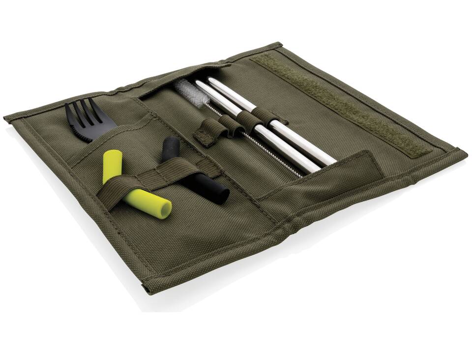 Tierra 2pcs straw and cutlery set in pouch 24