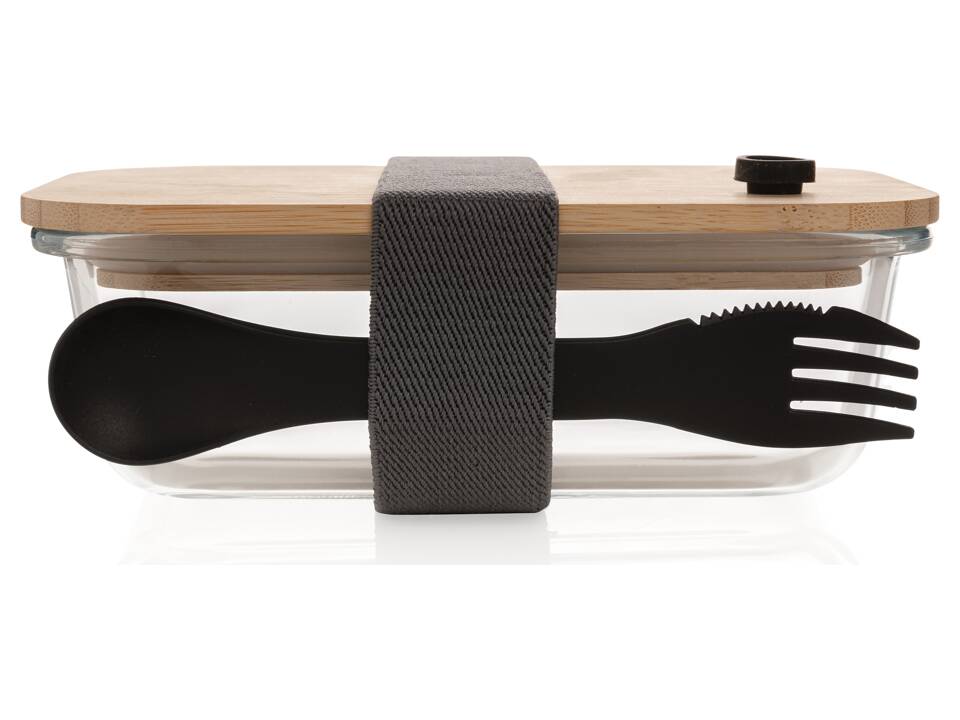Glass bento box with bamboo lid 11