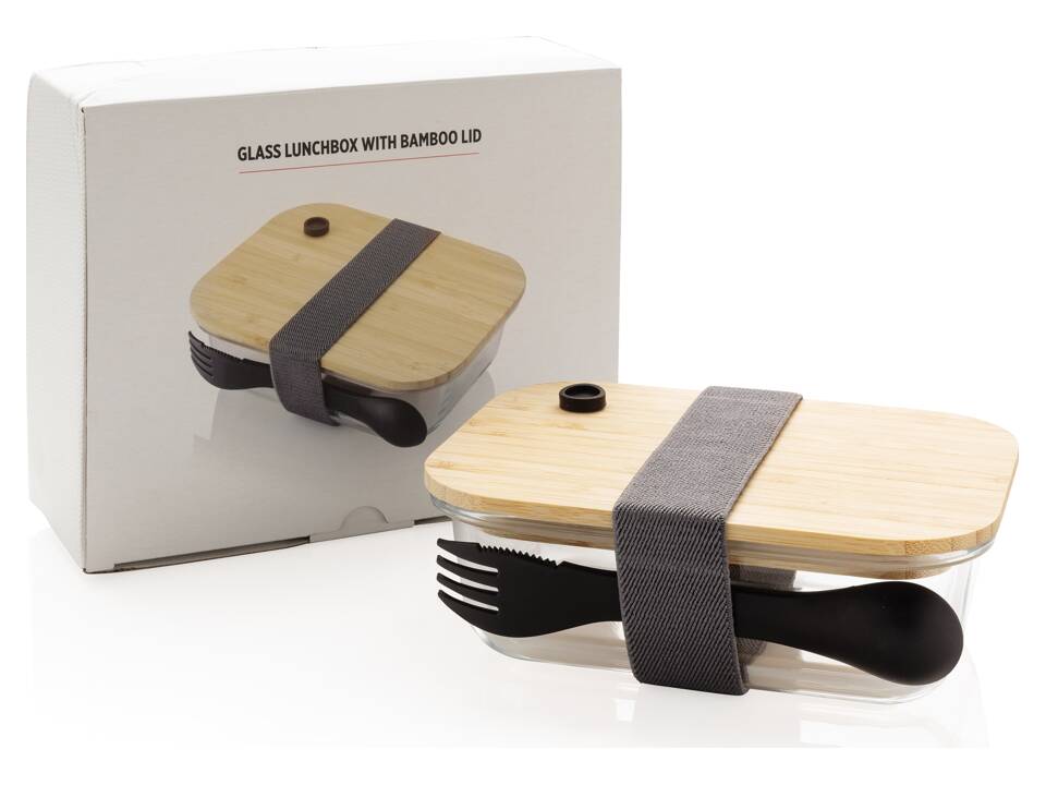 Glass bento box with bamboo lid 18