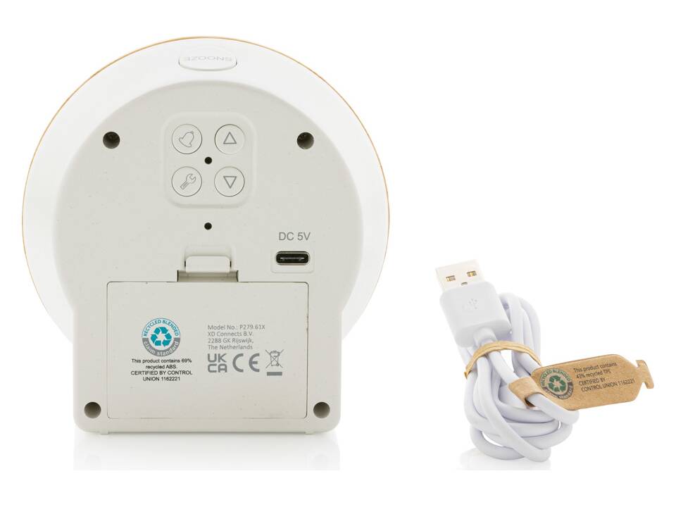 Utah RCS rplastic and FSC® bamboo LCD desk clock 2