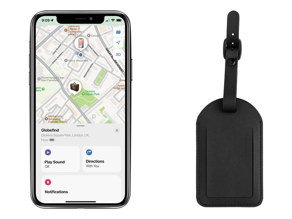 Globetrack RCSrPolyester luggage tag with worldwide locating 5