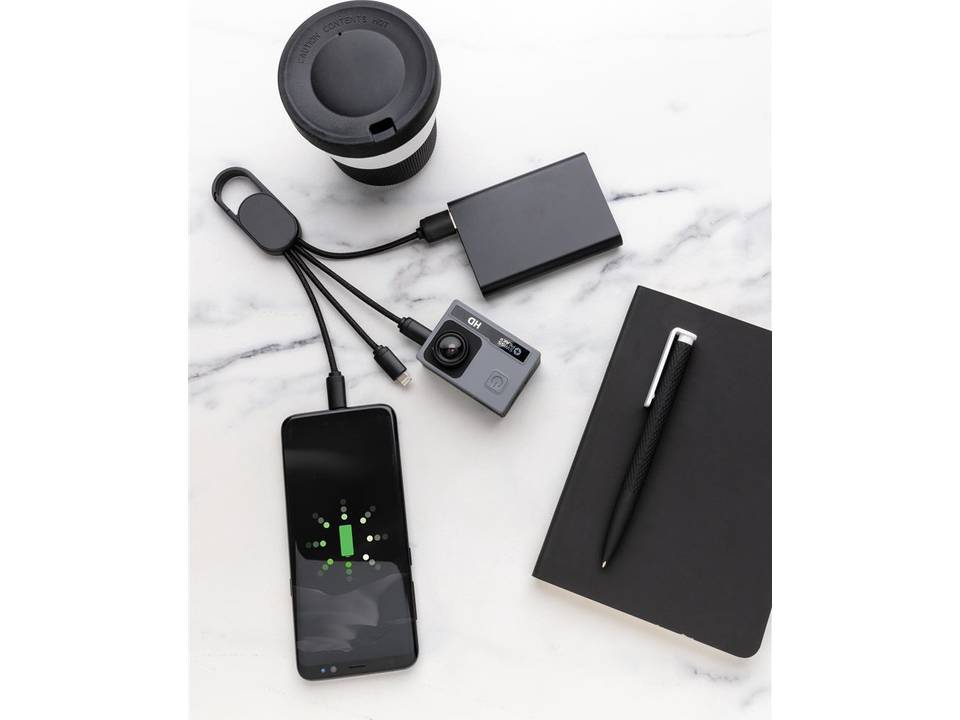 4-in-1 cable with carabiner clip 8