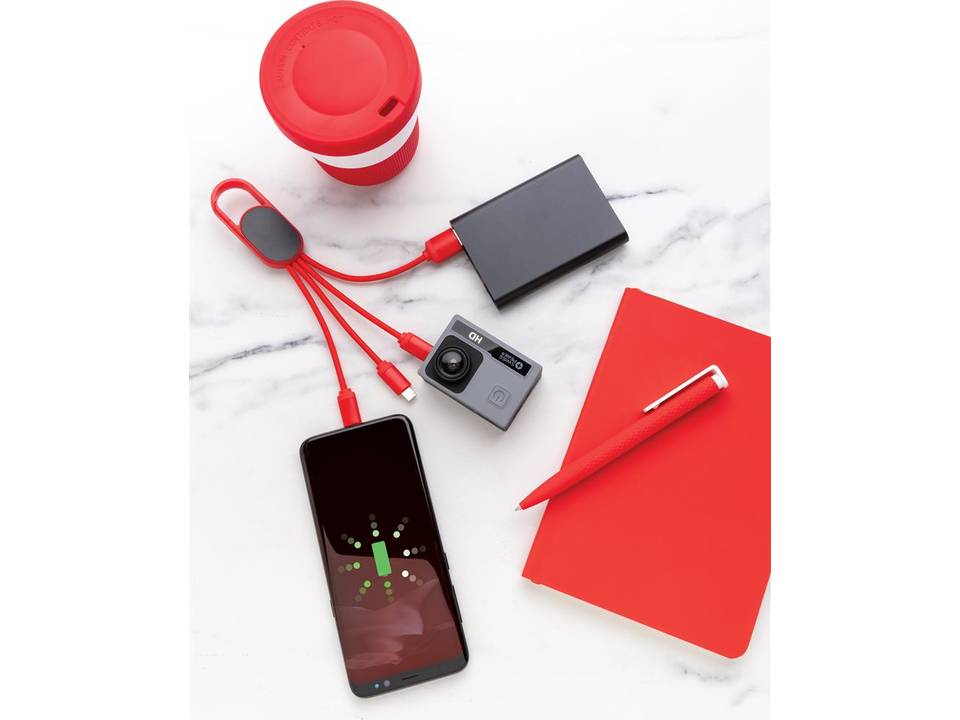 4-in-1 cable with carabiner clip 2