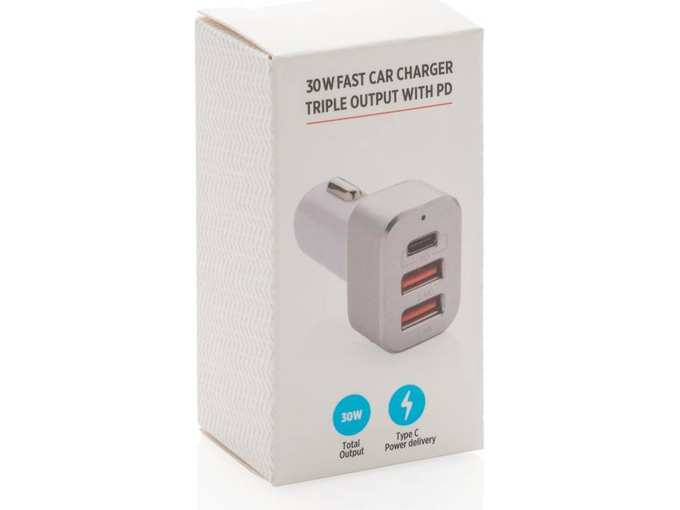 30W Fast car charger triple output 7
