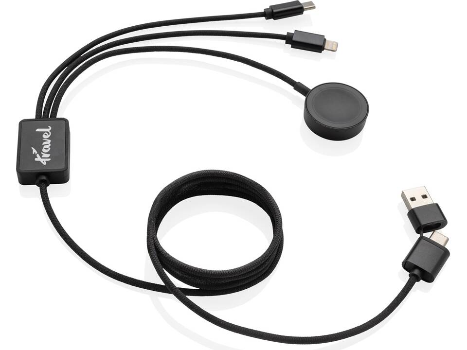 Terra RCS rPET 6-in-1 charging cable with watch charger 6