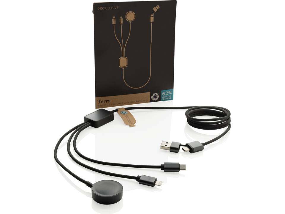Terra RCS rPET 6-in-1 charging cable with watch charger 7