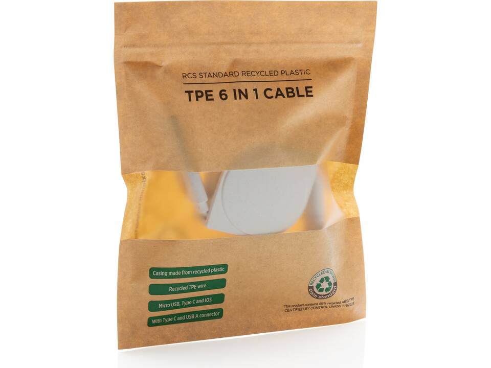 RCS standard recycled plastic and TPE 6 in 1 cable 8