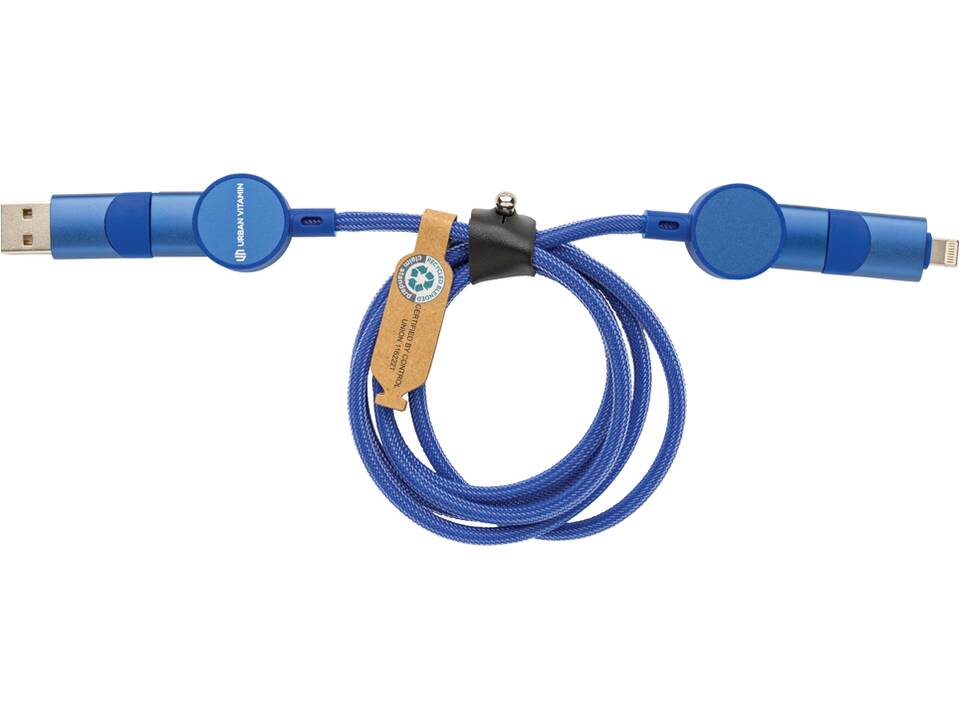 Oakland RCS recycled plastic 6-in-1 fast charging 45W cable 18