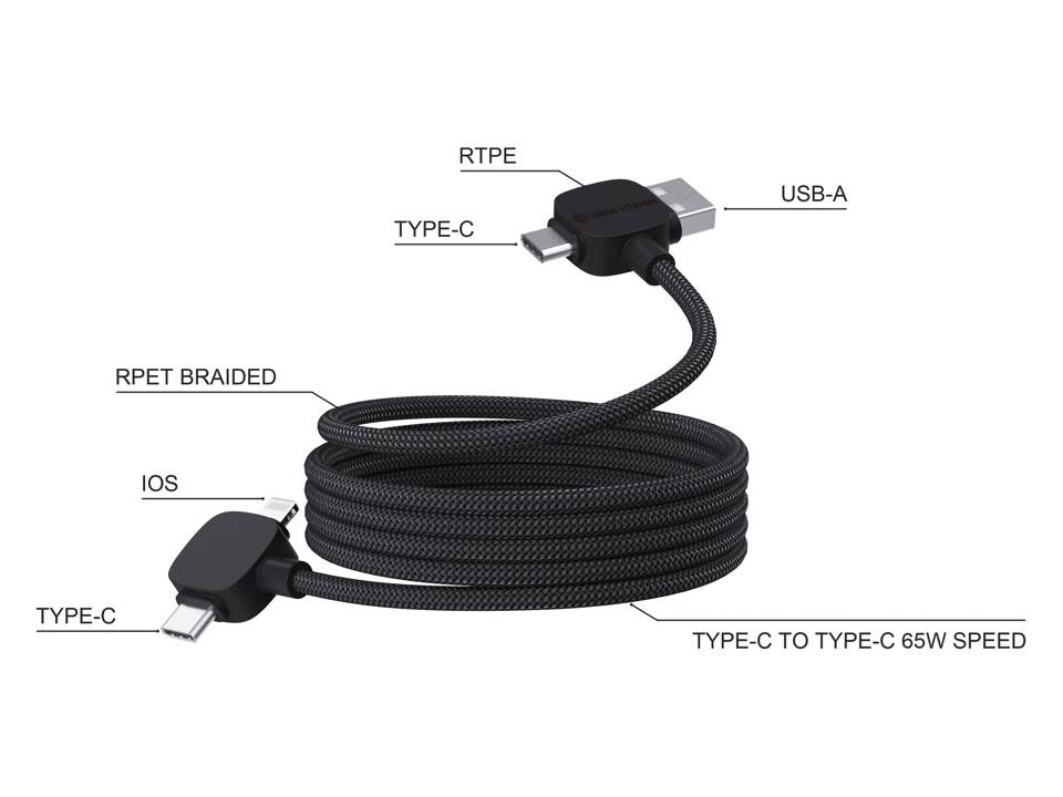 Urban Vitamin Stockton 65W RCS RTPE/RPET magnetic cable 3