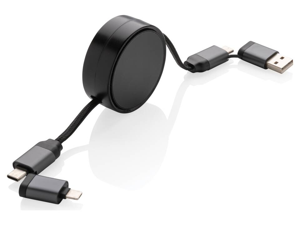 Terra RCS recycled aluminium retractable 6 in 1 cable 1