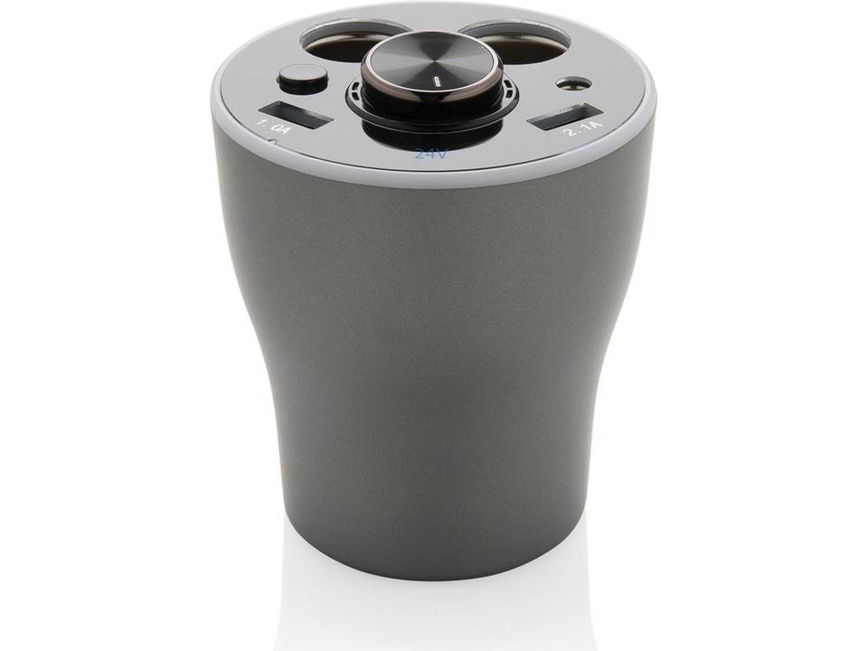 Car charger cup with hands-free earbud 9
