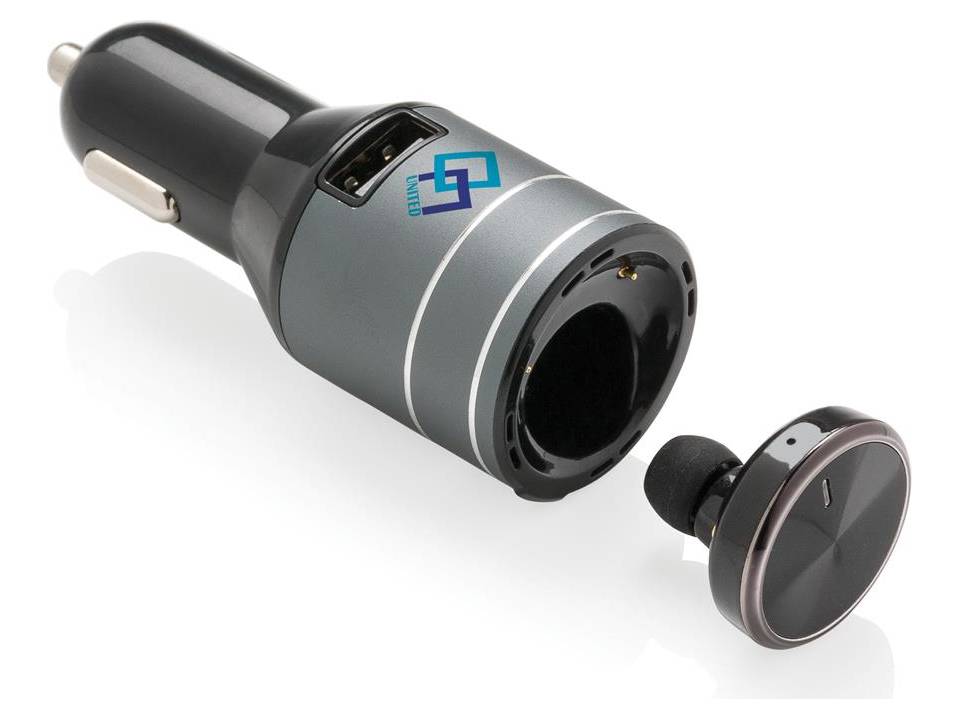 Car charger with hands-free earbud 6