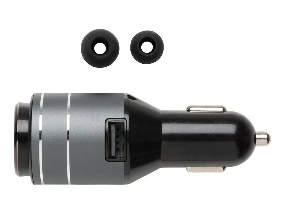 Car charger with hands-free earbud 9