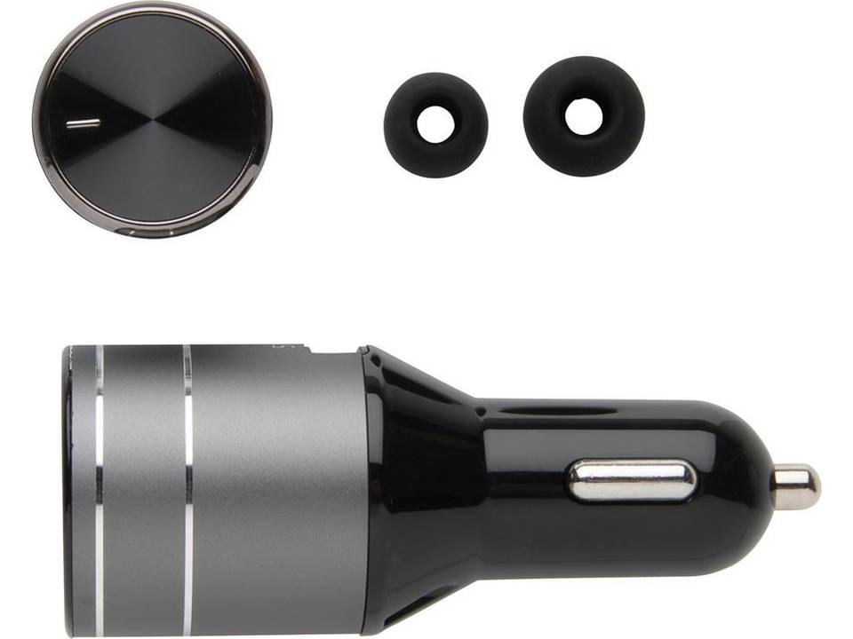 Car charger with hands-free earbud 1