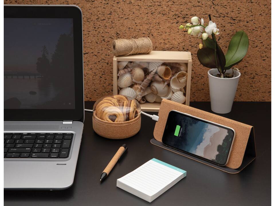 5W wireless charging cork mousepad and stand 7