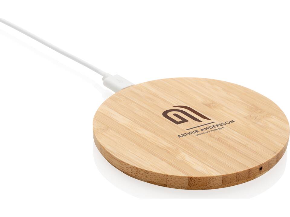 FSC®certified bamboo 5W wireless charger round 3