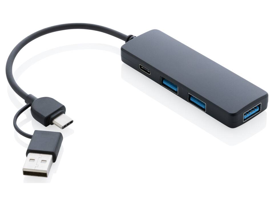 RCS recycled plastic USB hub with dual input 4