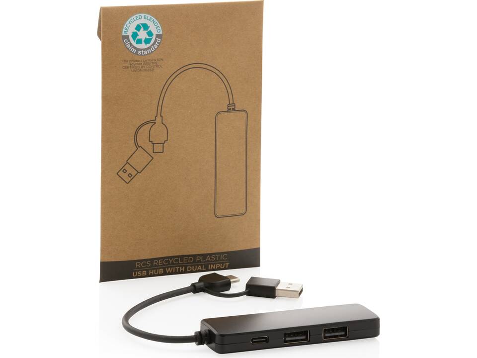 RCS recycled plastic USB hub with dual input 6