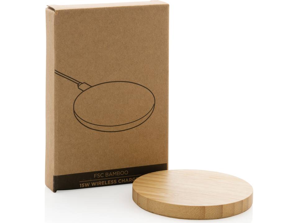 FSC® bamboo 15W wireless charger 6