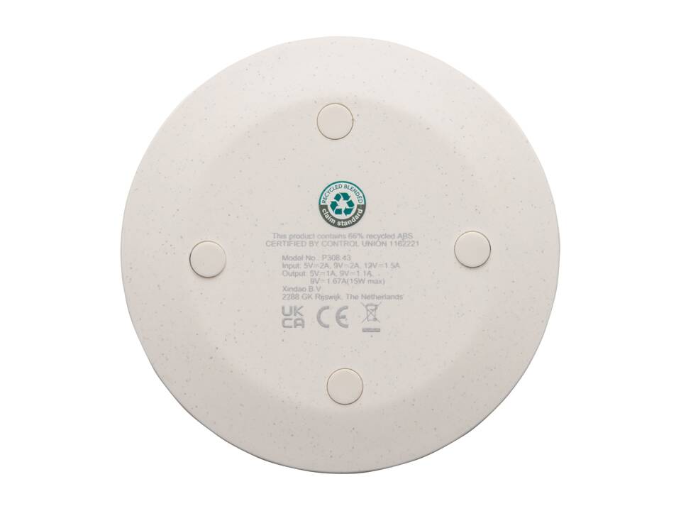 RCS recycled plastic 15W Wireless fast charger 5