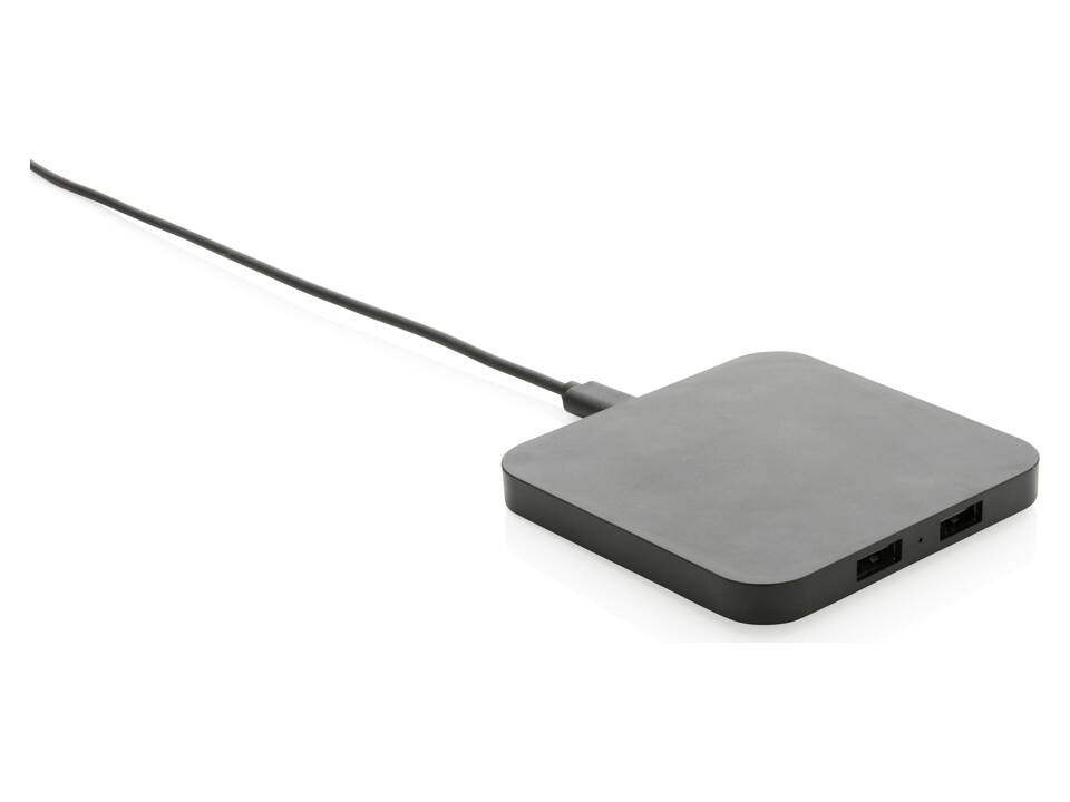 RCS recycled plastic 10W Wireless charger with USB Ports