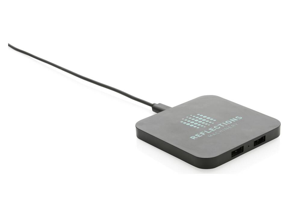 RCS recycled plastic 10W Wireless charger with USB Ports 4