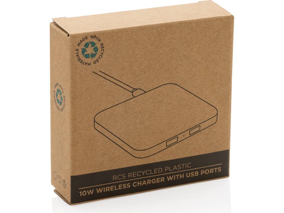 RCS recycled plastic 10W Wireless charger with USB Ports 17