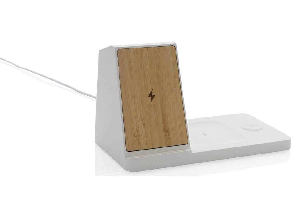Ontario recycled plastic & bamboo 3-in-1 wireless charger 1
