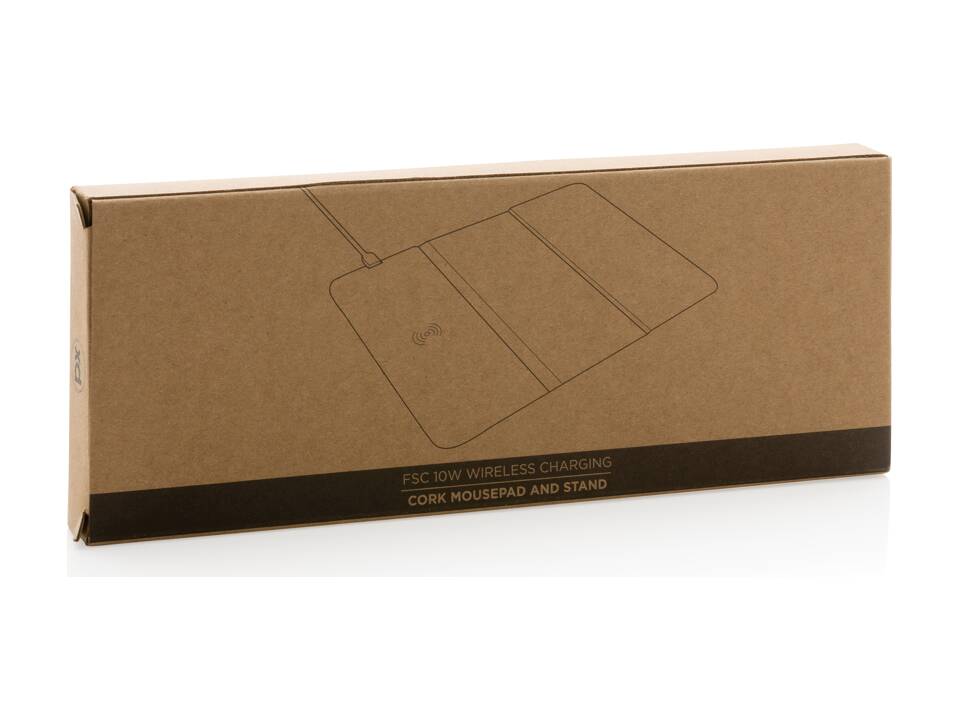 FSC® 10W wireless charging cork mousepad and stand 10