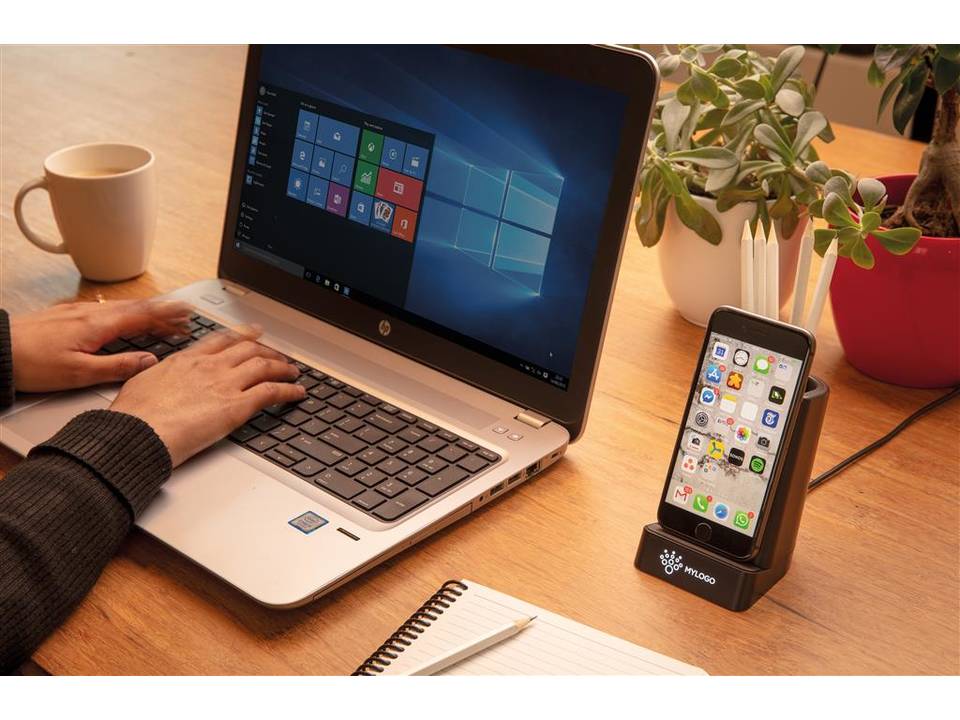 Light up logo 5W wireless charging pen holder 7