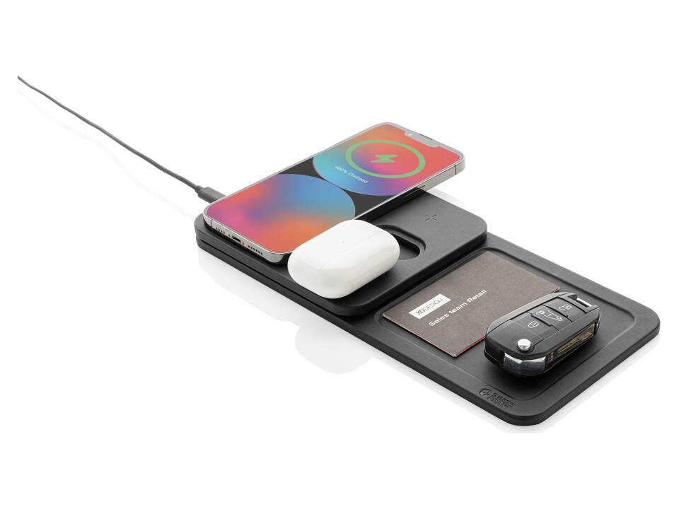 Swiss Peak 3 in 1 RCS recycled PU wireless charger desk tray 2