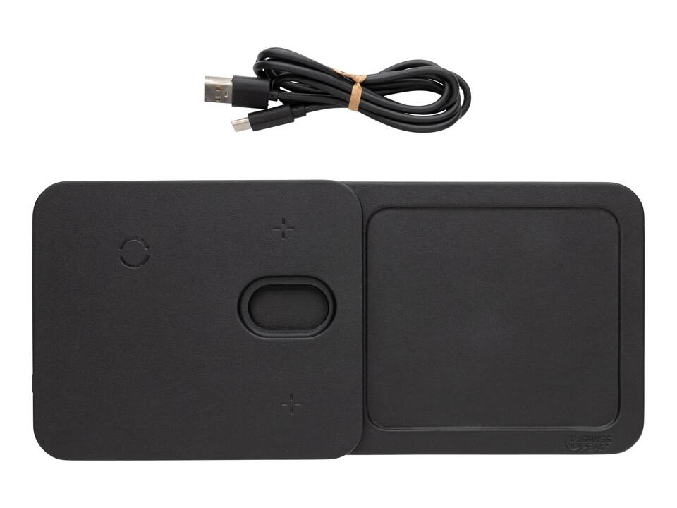 Swiss Peak 3 in 1 RCS recycled PU wireless charger desk tray 3