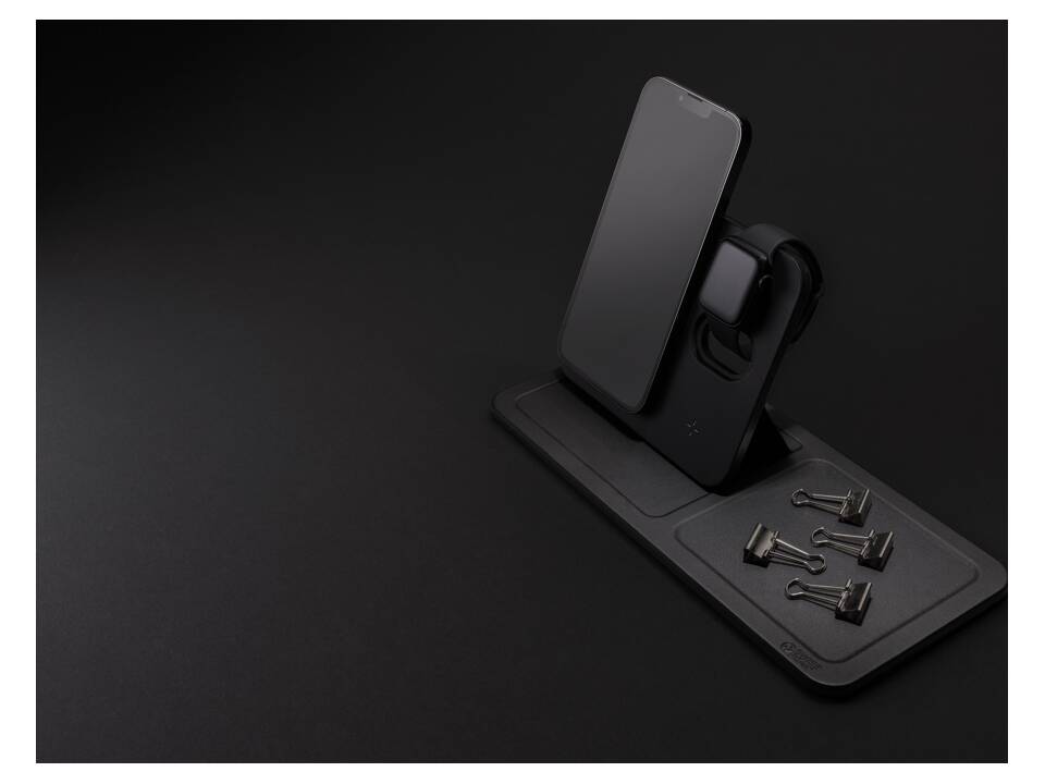 Swiss Peak 3 in 1 RCS recycled PU wireless charger desk tray 9