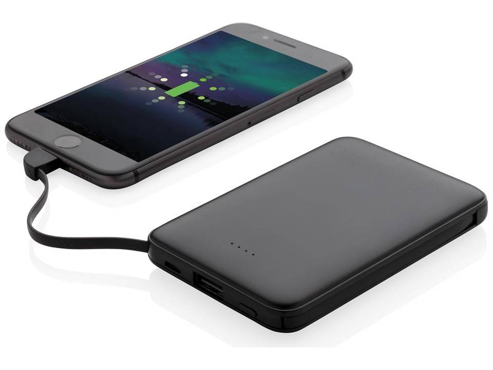Pocket Powerbank with integrated cables - 5000 mAh 9
