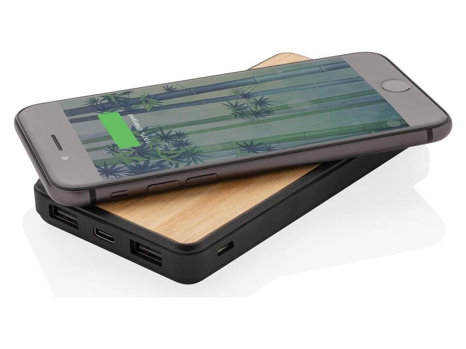 Bamboo 8000 mAh Wireless Charging Fashion Powerbank 6