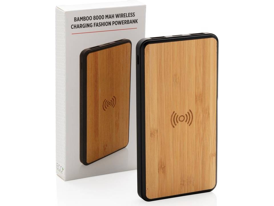 Bamboo 8000 mAh Wireless Charging Fashion Powerbank 7