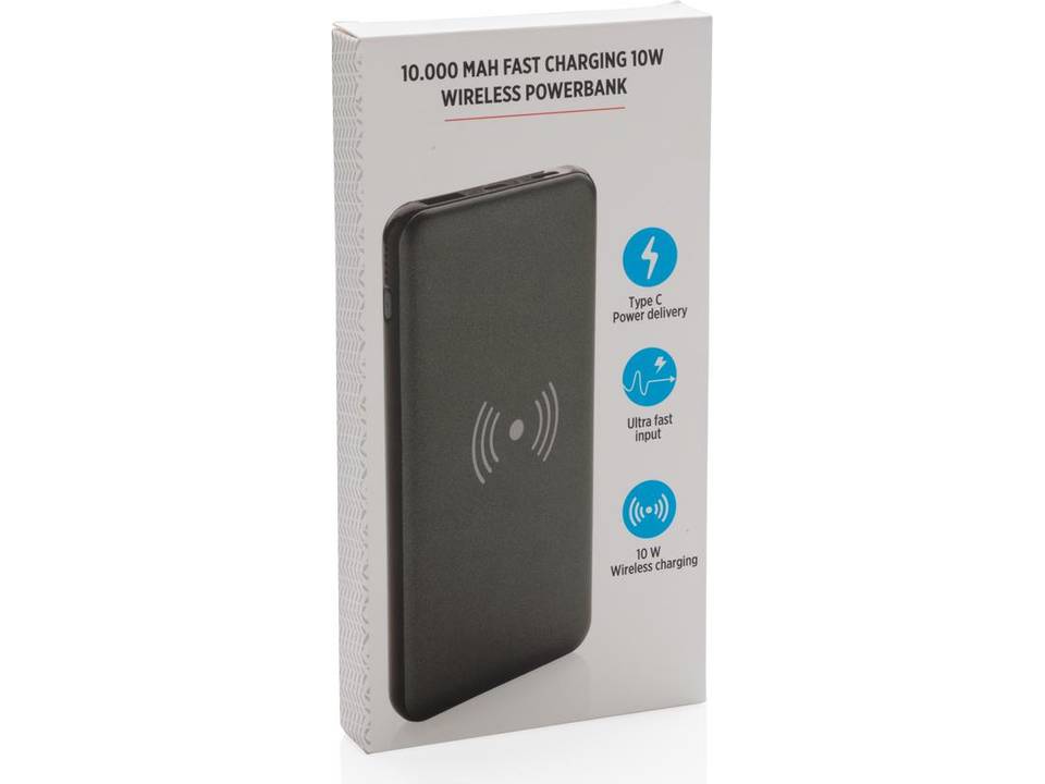 10.000 mAh Fast Charging 10W Wireless Powerbank with PD 12