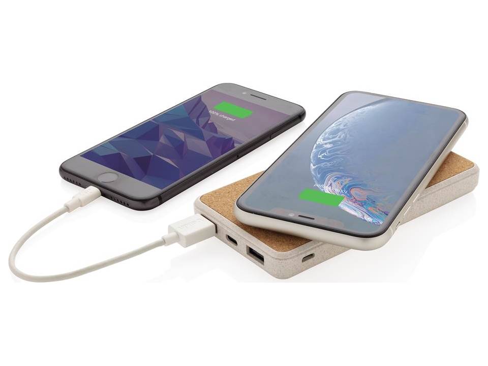 Cork and Wheat Straw 8.000 mAh 5W wireless powerbank 4