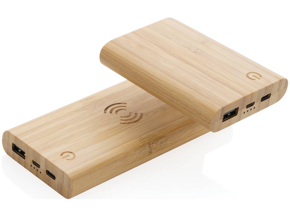 FSC®certified bamboo 8.000 mAh 5W wireless powerbank 8
