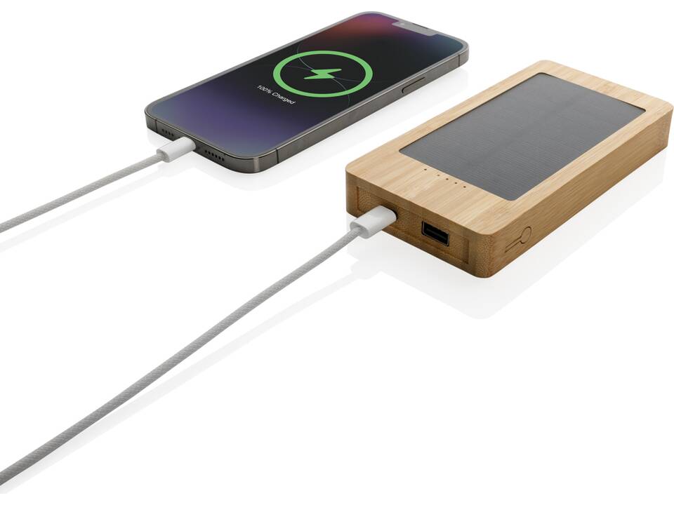 Sunwick 10.000 mAh Bamboo solar powerbank 2