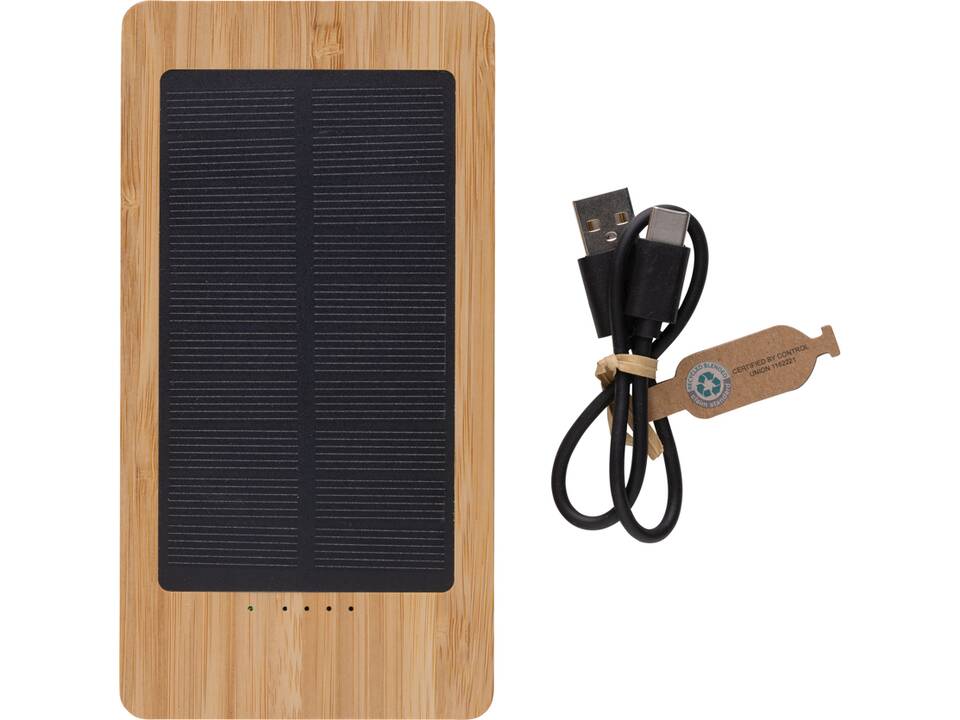 Sunwick 10.000 mAh Bamboo solar powerbank 4