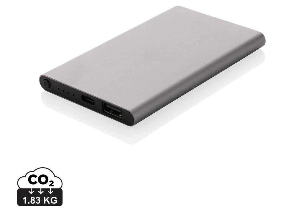 RCS recycled plastic/aluminum 4000 mah powerbank with type C 1