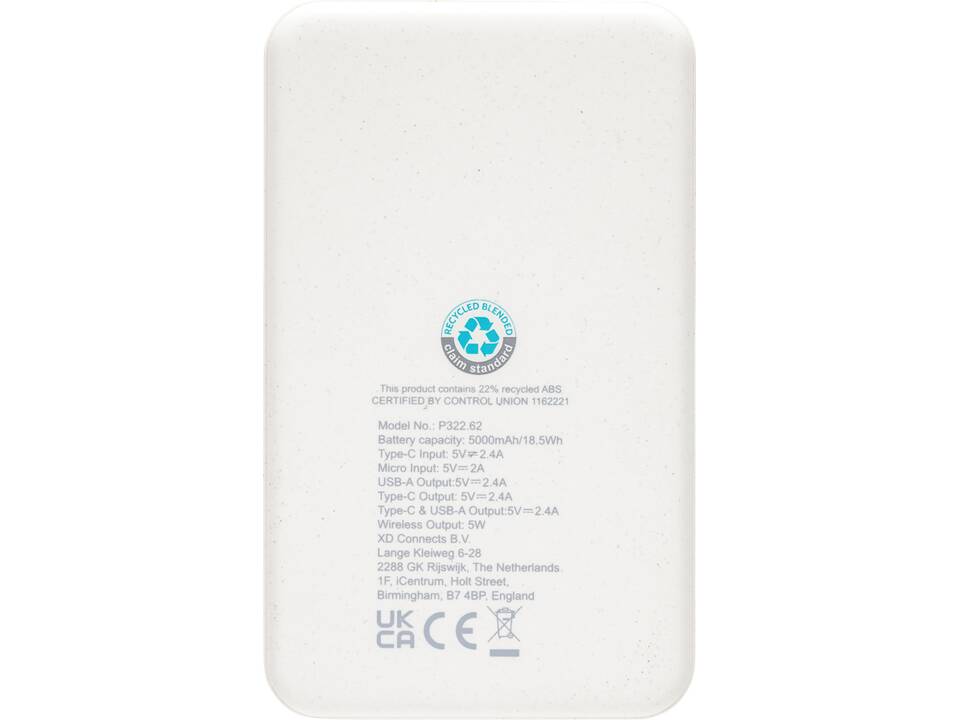 RCS recycled plastic 5.000 mAh 5W wireless powerbank 19