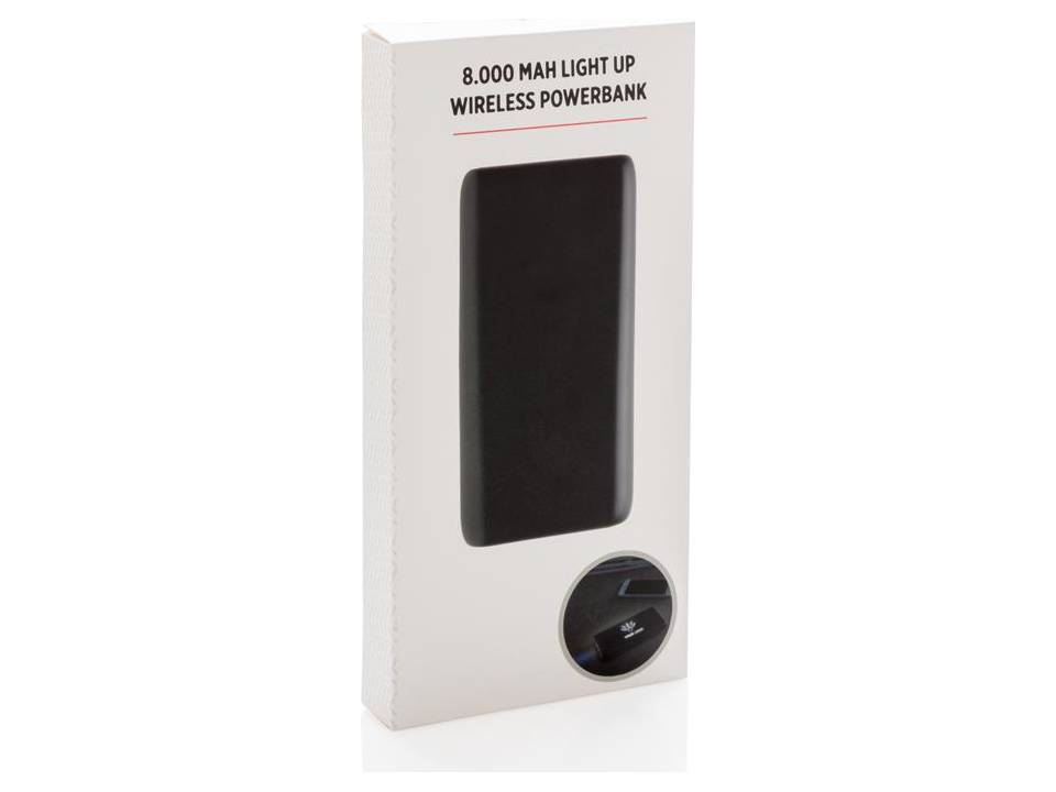 8.000 mAh light up logo wireless powerbank 8