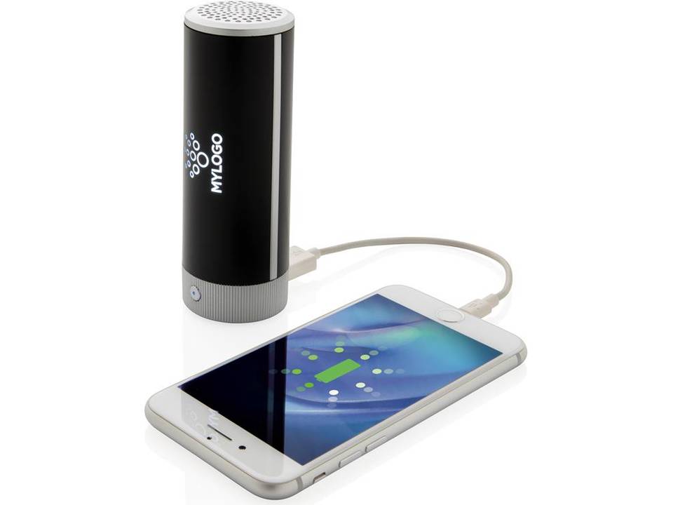 Light up logo wireless 3W speaker and powerbank 8